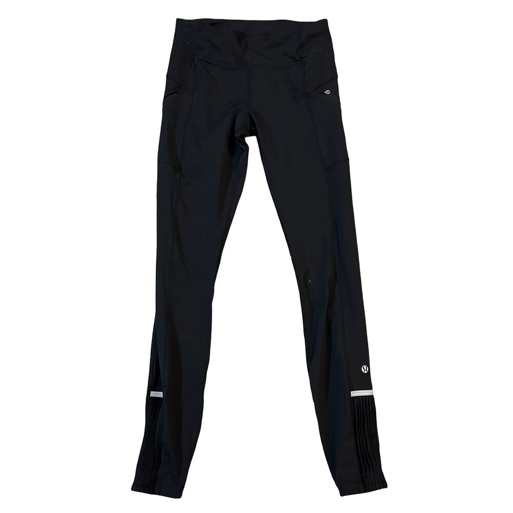 Lululemon Star Runner Tight Womens 4 Black Reflective Training Performance Gym